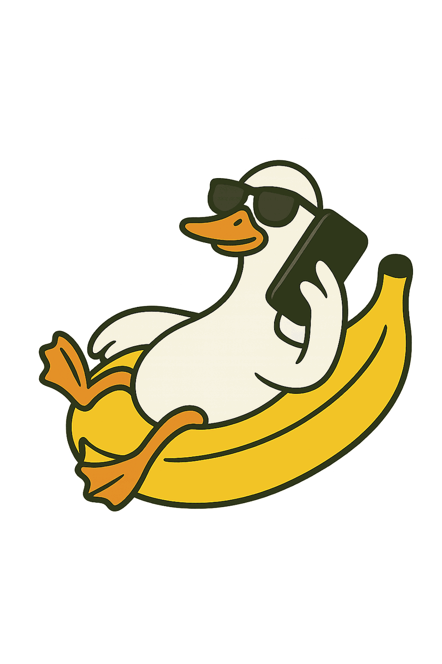 Goose mascot relaxing